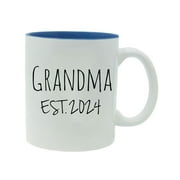 Grandma Established Est. 2024 11-Ounce Ceramic Sublimation Coffee Mug with Gift Box, Light Blue