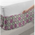 thumbnail image 2 of Floral Bed Skirt, Mandala Pattern Image of Flower Silhouettes in Pink Tones, Elastic Bedskirt Dust Ruffle Wrap Around for Bedding Decor, 4 Sizes, Sage Green Magenta, by Ambesonne, 2 of 2