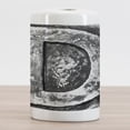 thumbnail image 2 of Letter D Ceramic Toothbrush Holder, Alphabet D Letter Reference to Someone's Name Symbolic Character Art, Decorative Versatile Countertop for Bathroom, 4.5" X 2.7", Black Grey, 2 of 4