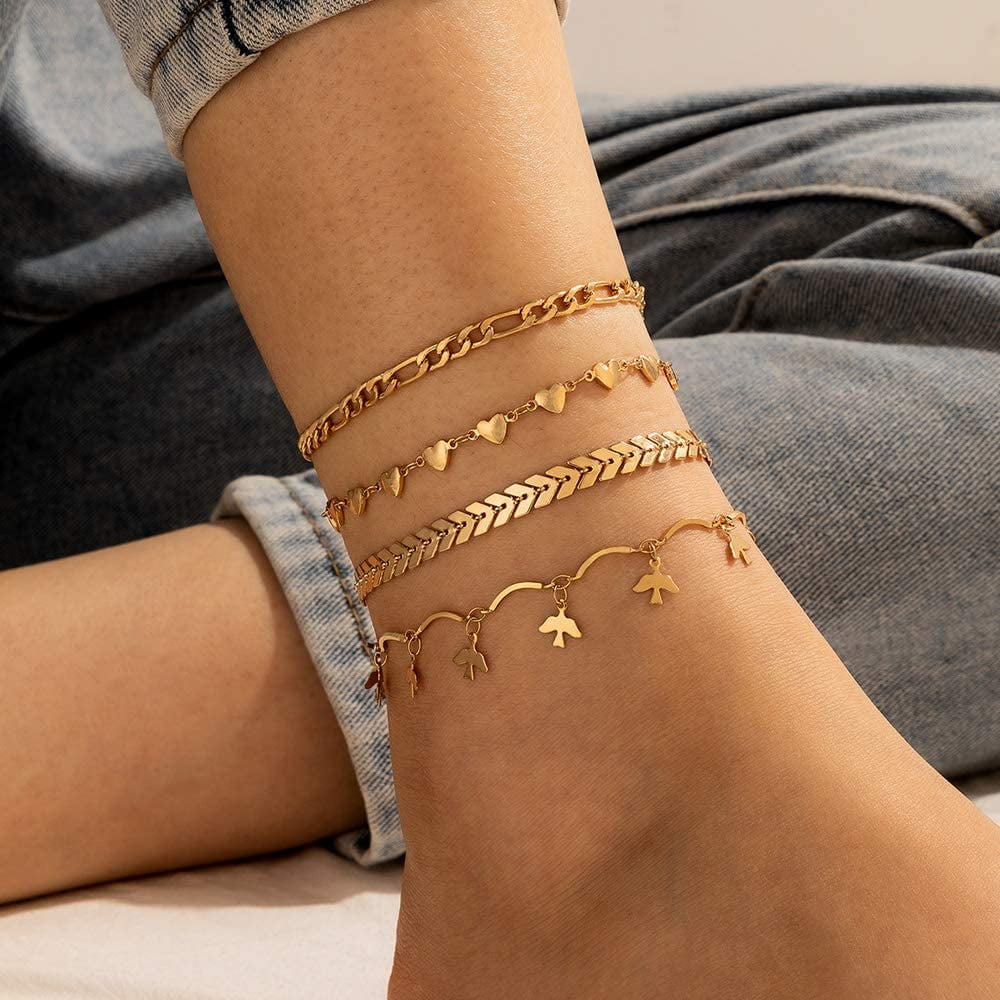 Cheap 17KM Bohemian Gold Butterfly Chain Anklets Set for Women Girls Fashion  Multilayer Anklet Foot Ankle Bracelet Beach Jewelry  Joom