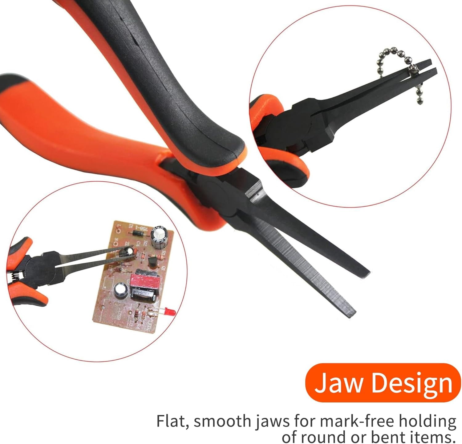 Thin Flat Needle Nose Pliers 5.5 inches Flat Nose Pliers For Jewelry Making, Handcraft Making, PCB Board Repairing etc.