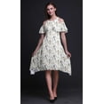 thumbnail image 2 of Bimba Robe à Volants Imprimée Oiseau Blanc pour Femmes Épaules Dénudées - TTTG, 2 of 6