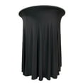 thumbnail image 3 of 30 inch Round Highboy Cocktail Wavy Draping Spandex Table Cover Black, 3 of 3