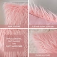 thumbnail image 4 of Phantoscope 18" x 18" Faux Fur Decorative Throw Pillow, Plush Cushion with Insert for Couch, Bed, Chair, Light Pink, 1 Pack, 4 of 7