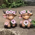 thumbnail image 2 of hulanddfd Highlands Cow Figurines Decor Set of 2, Cow Couple Flower Pots Figures Resin Statue for Garden Kitchen Office Tiered Tray Table Home Decor, 2 of 6