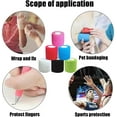 thumbnail image 4 of 12 Rolls Self Adhesive Stretch Bandage Wrap 2 Inch x 6 Yards, Adherent Cohesive Vet Tape for First Aid, Wrist and Ankle Swelling, Animals, Pets, Sports (6 Colors), 4 of 7