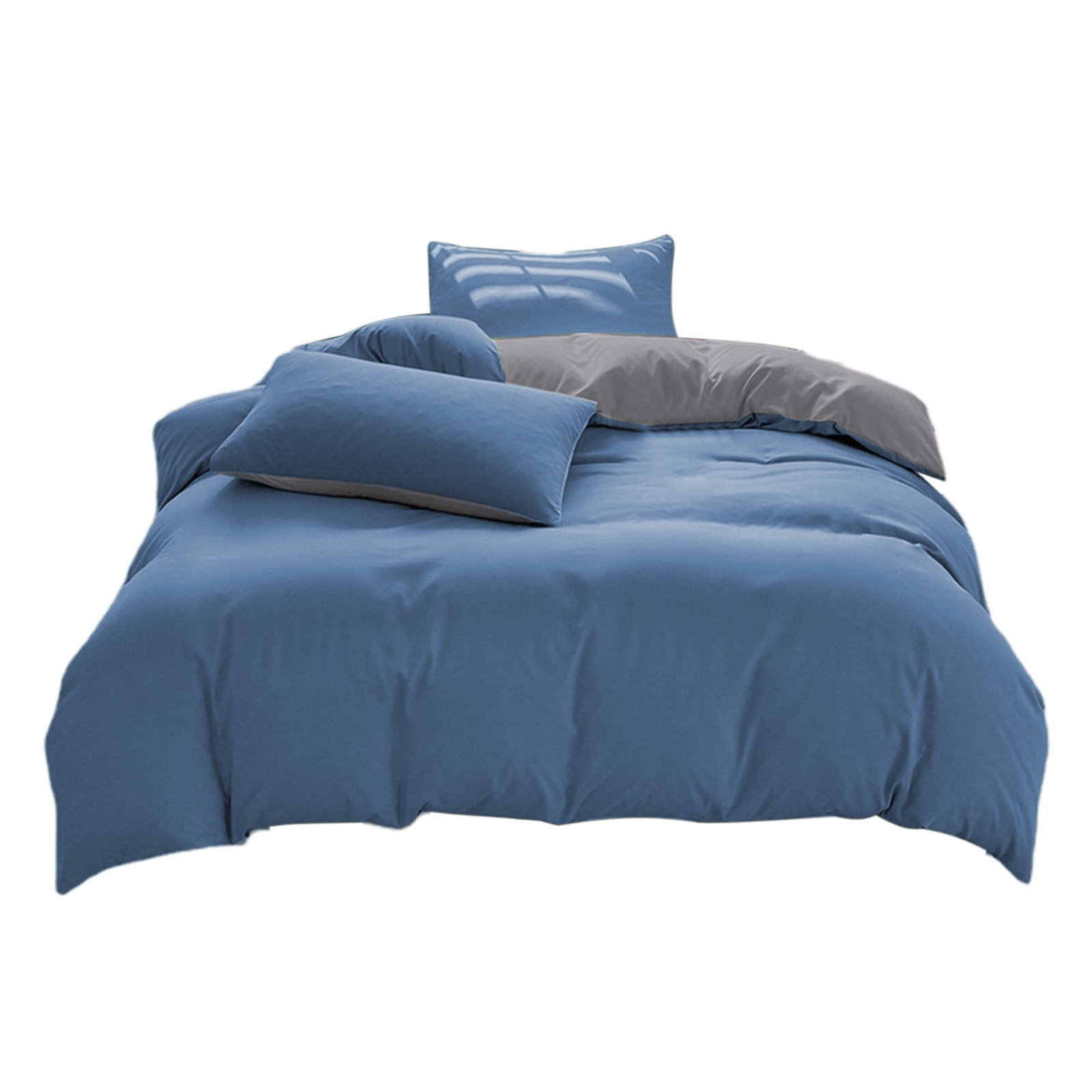 4 Piece Bed Sheets Queen/King Size Bedding Set with Duvet Cover Fitted Sheet 2 Pillowcases Soft Washed Polyester Wrinkle Free Easy Care by PALIFEUR