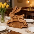 thumbnail image 5 of Easter Bunny Wooden Serving Platter, Easter Decor, Rustic Food Tray for Deli, Snacks and Desserts, Decorative Tableware for Home Dining, Party and Spring Holiday Table Decoration, 1pcs, C, 5 of 7