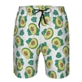 thumbnail image 3 of Cauagu Avocado Sleeping Print Men's Swim Trunks,Hawaiian Bathing Suit Swimsuits Beach Shorts with Pockets for Men Quick Dry Swimming Board Shorts-Medium, 3 of 6