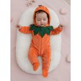 thumbnail image 5 of Newborn Baby Boy Girl Halloween Pumpkin Jumpsuit Cute Zip Up Long Sleeve Footie Hooded Jumpsuit Romper Halloween Outfits, 5 of 10