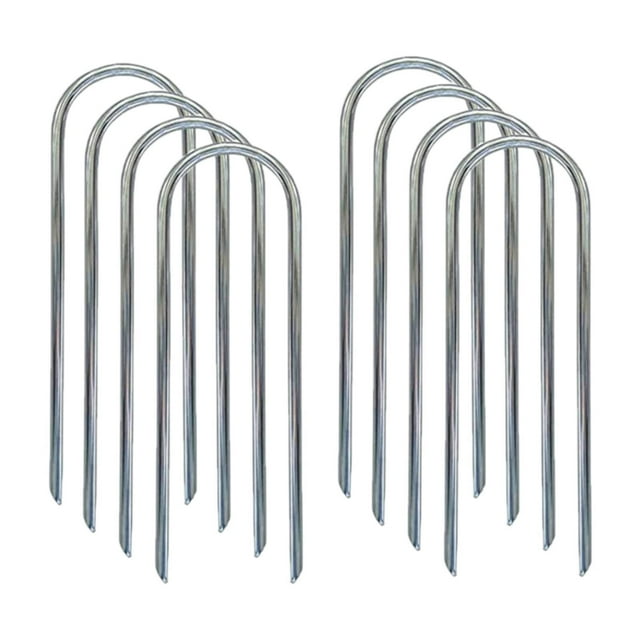 8 piezas de trampolín estampados de trampolín ancla de tierra de servicio pesado para objetivos de fútbol swing de carpa Plata