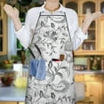 thumbnail image 6 of Gray Pioneer Flower Pattern Apron-Garden Aprons for Women with Pockets-Cotton Linen Waterproof Kitchen Cooking Gardening Aprons Adjustable for Kitchen,Cooking,BBQ and Salon 33x27 Inch, 6 of 7