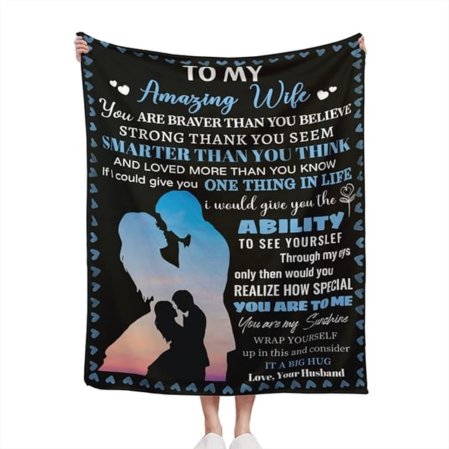 LHSHID Wife Blanket to My Wife Blanket from Husband Mothers Day Birthday Gifts for Wife Wife Birthday Gift Ideas Wedding Anniversary Romantic Gifts for Wife Wife Gifts from Husband 40"x50"