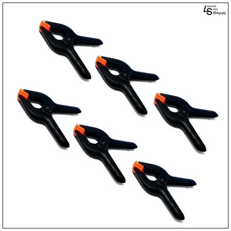 6 Pieces Solid Grip Clamps for Background/Gobo/Scrim Mount 3.75 inch Nylon Muslin and Paper Photo Backdrop by Loadstone Studio WMLS0376