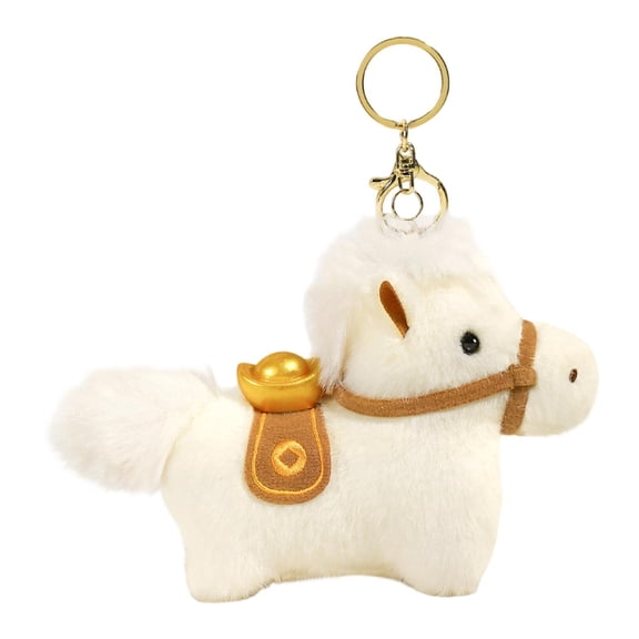 Horse Pendant Charm Plush Doll Stuffed Animal Toy Soft Plush Material for Purse Handbags Bag Accessories Keychain Ring