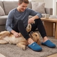thumbnail image 2 of Ecetana Slippers for Men Memory Foam Cotton Slippers Comfort Warm Slip On House Shoes, 2 of 6