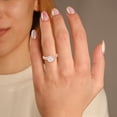 thumbnail image 2 of AFFY Halo Solitaire Bridal Ring Set, 1.10 Cttw Lab Grown Diamond Engagement Wedding Rings for Women 10K Solid Rose Gold F-G, VS-SI Quality Ring Size-4, 2 of 6