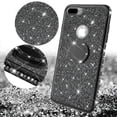 thumbnail image 2 of SOGA Diamond Bling Glitter Cute Phone Case with Kickstand Compatible for iPhone 8 Plus Case,iPhone 7 Plus Case,Rhinestone Bumper Slim with Ring Stand Girls Women Phone Cover - Black, 2 of 5