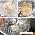 thumbnail image 4 of 6QT Enameled Cast Iron Dutch Oven Pot with lid, Free Silicone Gloves and 50 Pcs Baking Paper Liner, Heavy-Duty & Non-stick Enamel Coated Cookware for Cooking, Bread Baking, Roasting, Cream, 4 of 6