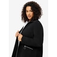 thumbnail image 4 of Ellos Plus Size Stretch Crepe Zip Front A Line Back Pleat Coat, 4 of 4