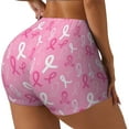 thumbnail image 2 of Sigee Breast Cancer Awareness (3) Print Women's High Waist Workout Shorts - Squat Proof, Tummy Control, Yoga and Gym Activewear-Large, 2 of 9