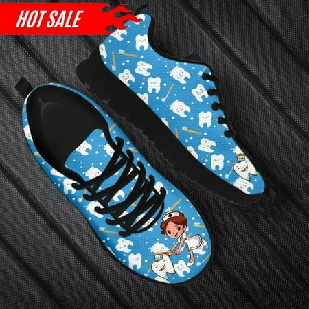 

Dentist Shoes Woman Flats Sneakers Gradient Tooth Dental Doctor Print Summer Breathable Female Shoe Ladies Footwear