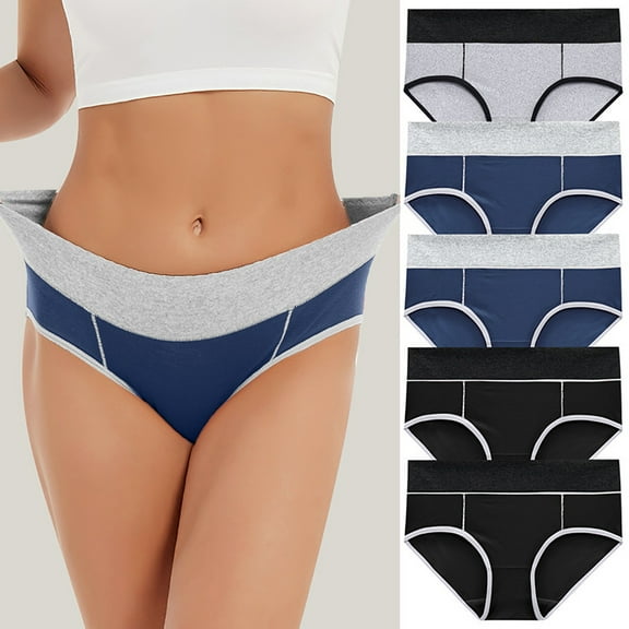 Womens Briefs Underwear Plus Size 5PCLarge Seamless Cotton High Waist Briefs Hip Lifting Underpants