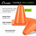 thumbnail image 3 of Champion Sports 6" High Visibility Flexible Vinyl Cone for Athletics, Practices and Social Events, Orange, 3 of 7