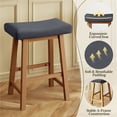 thumbnail image 6 of Yaheetech Set of 3 Farmhouse Counter Height Bar Stools, Padded Backless Seats, Dark Gray, 6 of 8