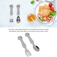 thumbnail image 3 of 2 Pack Toddler Fork Spoon, Metal Toddler Cutlery Set Cartoon Spoon Tableware Kit Stainless Steel Forks And Spoons Comfortable To Handle Toddler Silverware With Storage Box, 3 of 8