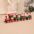 thumbnail image 1 of Estatua de tren navideño 4 piezas Tren navideño Accesorios de madera Adorno de pastel de escritorio para fiesta de Navidad, regalo para niños y adultos, 1 of 5
