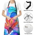 thumbnail image 4 of Kdxio Bright Flowers Apron with Pockets Adjustable Kitchen Aprons for Men Women Waterproof Aprons for Cooking,Drawing,Crafting, Baking Household Cleaning, 4 of 8