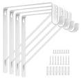 thumbnail image 1 of Soportes para barra de armario AYAYGD, resistentes, blancos, 11 x 11 cm, 1 of 7