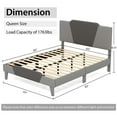 thumbnail image 4 of Costway Queen Size Upholstered Platform Bed Frame Velvet Headboard Mattress Foundation, 4 of 10
