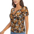 thumbnail image 2 of Wukai Dogs Different Breeds Casual V-Neck Graphic Tees for Women: Lightweight and Breathable Summer Tops with Stylish Design-XX-Large, 2 of 8