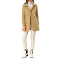 thumbnail image 3 of INSPIRE CHIC Women's Peter Pan Collar Double Breasted Winter Long Trench Pea Coat XL Khaki, 3 of 8