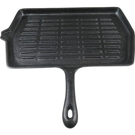 Ozark Trail 14" x 8" Rectangular Cast Iron Griddle with Handle, Pre-Seasoned