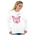 thumbnail image 5 of Love Life Butterfly Breast Cancer Women Crewneck Sweatshirt Brisco Brands L, 5 of 6