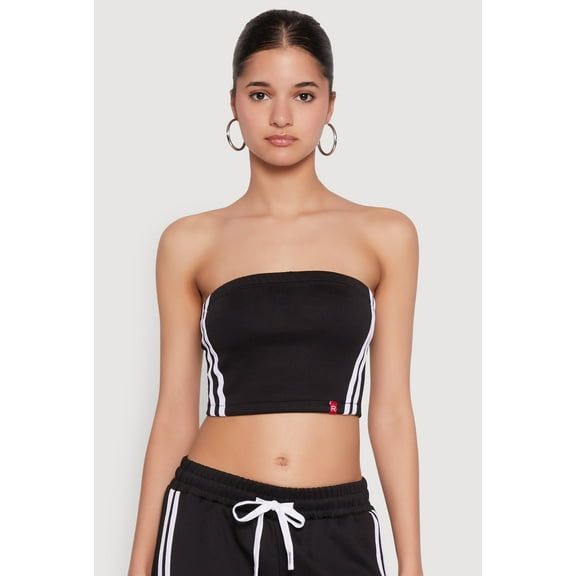 Womens Varsity Stripe Cropped Tube Top