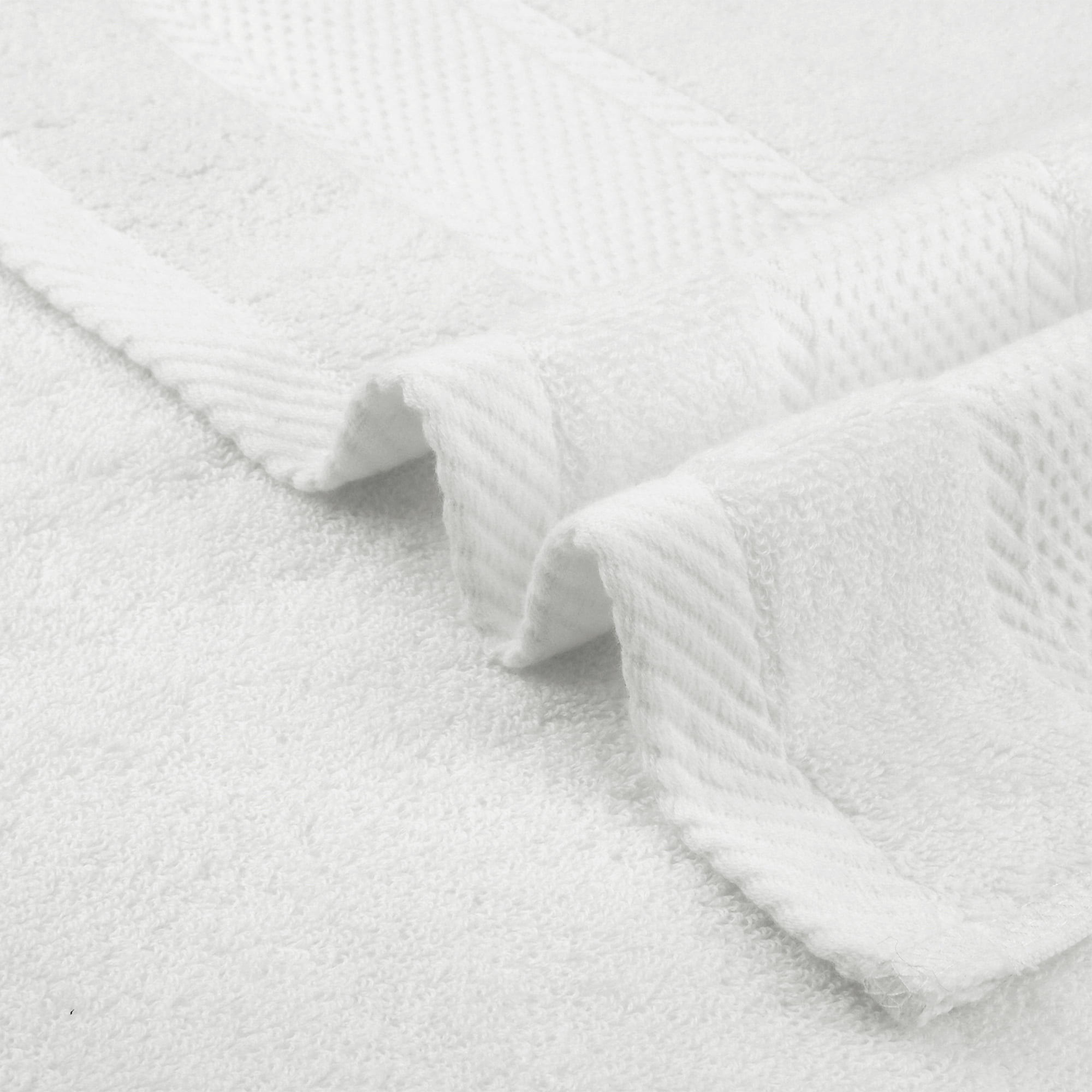 Unique Bargains Solid Hand Towel Set Cotton Face Towels Absorbent White 4-Piece