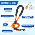 thumbnail image 4 of Double Leash for Two Dogs - No Tangle Dog Leash 360° Swivel Reflective Double Dog Leash with Two Padded Handles, Shock Absorbing Walking Training Small Medium Large Dogs (Black,25-150 lbs), 4 of 7