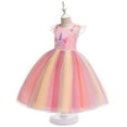 thumbnail image 4 of GYRATEDREAM Dress for Girls Unicorn Pageant Princess Party Birthday Long Maxi Gown Flower Girls Bridesmaid Formal Puffy Tulle Dresses 3-8Y, 4 of 10