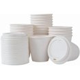thumbnail image 2 of czcpp--8 Ounce Insulated Coffee Cups with Lids, 20 Ripple Wall Hot Cups with Lids - Leakproof, Non-Slip, White Paper Coffee Cup with Lid, Disposable, for Teas, Hot Cocoas, Or Lattes, 2 of 4
