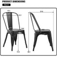 thumbnail image 3 of Metal Dining Chairs Kitchen Chairs 18 Inch Tolix Side Stackable Chairs 330 LBS Weight Capacity Indoor Outdoor Chairs Sturdy Metal Seating, 3 of 7