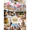 thumbnail image 5 of Pink Watercolor Floral Table Cloth, Waterproof Tablecloth for Square Tables, Spring Flower Abstract Art Reusable Washable Fabric Table Cover for Restaurant Kitchen Dining Tables 54"x54", 5 of 9