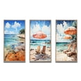 thumbnail image 2 of Designart "Southern Shoreline Echoes" Nautical & Beach Framed Wall Art Set Of 3 - Turquoise Beach Sand Frame Canvas Set For Living Room Decor, 2 of 6
