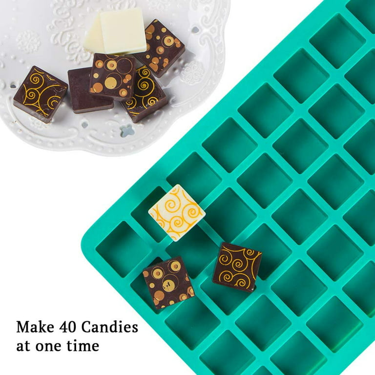 2 Pack 40-cavity Square Caramel Candy Silicone Molds,chocolate Truffles Mold  For Fat Bombs Keto Snacks, Whiskey Ice Cube Tray,grid Fondant Mould,hard