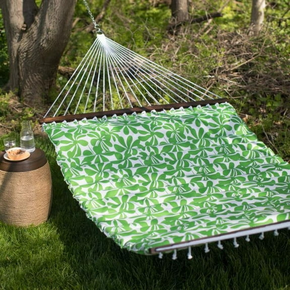 (Open Box) Coral Coast Quilted Double Hammock, Product Assembled Size 11.65ft L x 4.5ft W