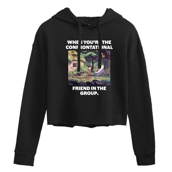 Disney - The Sword And The Stone - Confrontational Friend in the Group - Juniors Cropped Pullover Hoodie