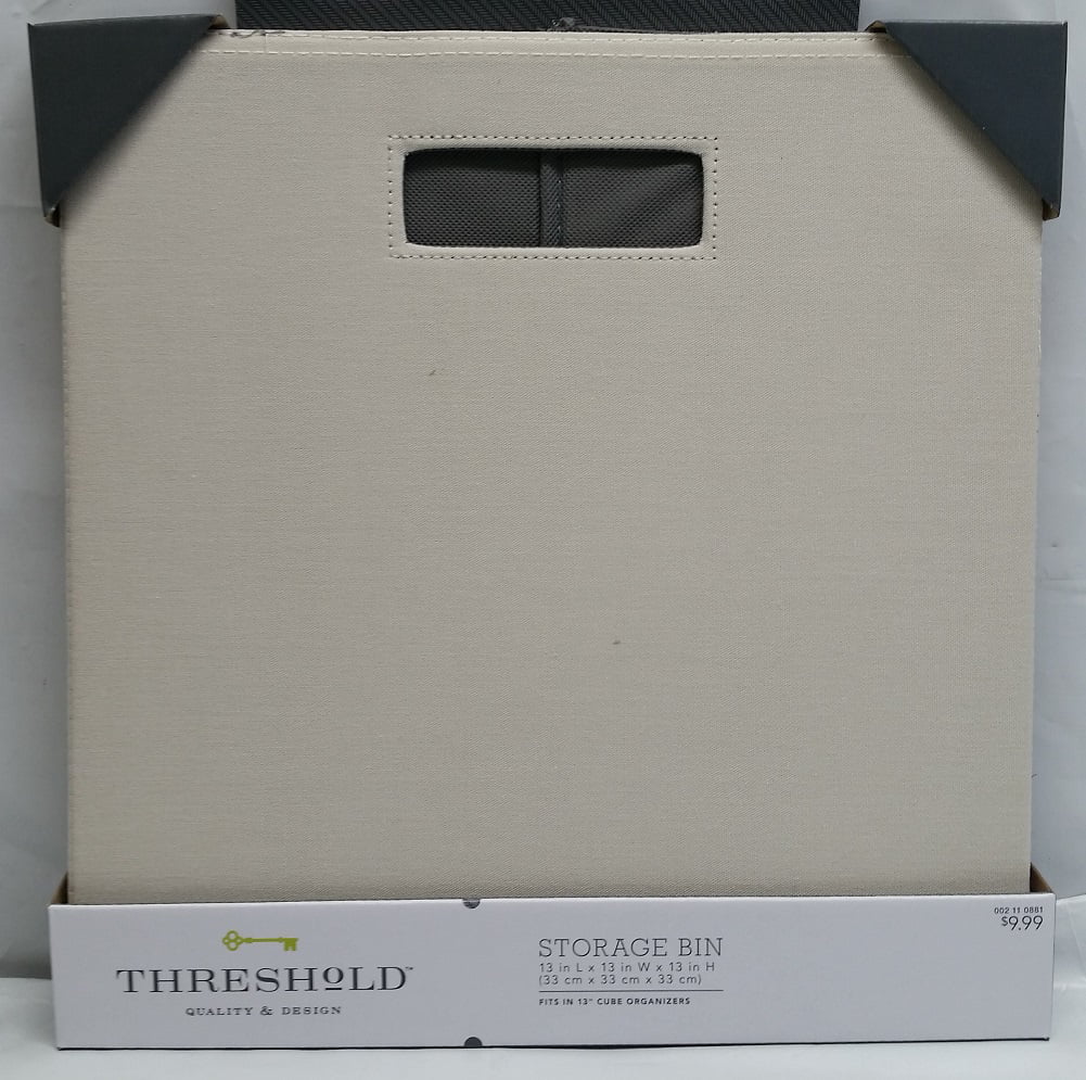 3pk THRESHOLD Fabric Cube Storage Bin13" x 13"Black/Gray 